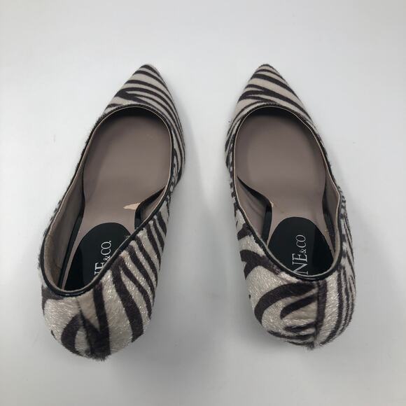 NIne & Co. Faux Fur Zebra Print Heels 8 - Picture 6 of 12